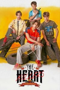 The Heart Killers official poster featuring lead actors First Kanaphan, Khaotung Thanawat, Joong Archen, and Dunk Natachai - 2024 GMMTV Thai BL drama