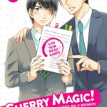 Cherry Magic manga official cover by Yuu Toyota featuring Adachi and Kurosawa - Square Enix Gangan pixiv Japanese BL romantic comedy series
