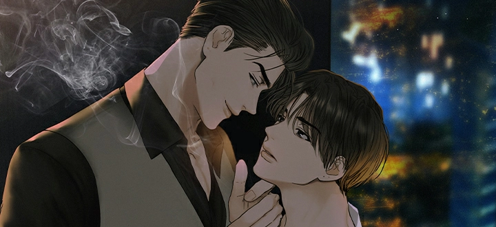 Payback manhwa official cover art by Fujoking, Korean BL webtoon written by samK, serialised on Bomtoon and Lezhin Comics