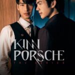 KinnPorsche official poster featuring lead actors Mile Phakphum Romsaithong and Apo Nattawin Wattanagitiphat - 2022 Be On Cloud Thai BL crime drama series