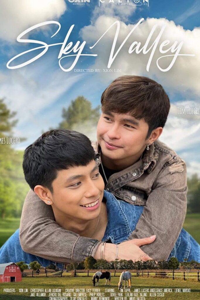 Vertical poster for the 2024 Filipino boys' love web series Sky Valley