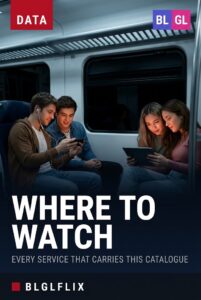 Two couples watching screens on a late night train, cover image for an article mapping every streaming service that carries BL and GL